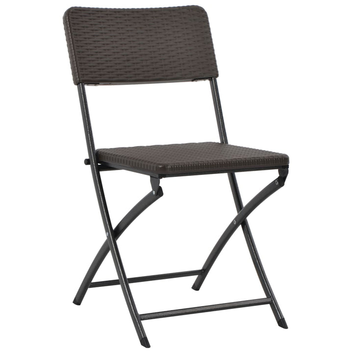 foldbare havestole 4 stk. HDPE og stål brun