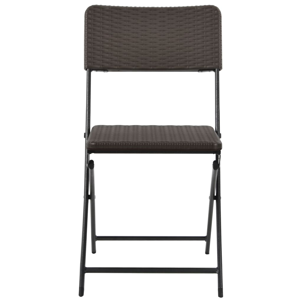 foldbare havestole 4 stk. HDPE og stål brun