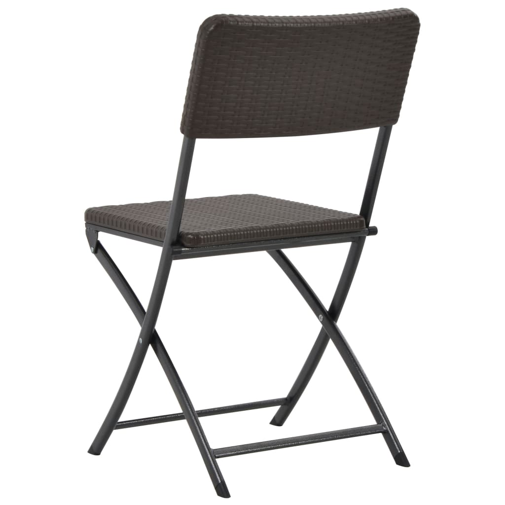 foldbare havestole 4 stk. HDPE og stål brun