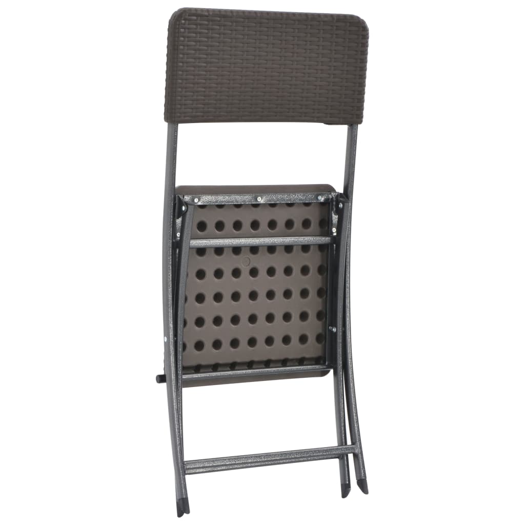 foldbare havestole 4 stk. HDPE og stål brun