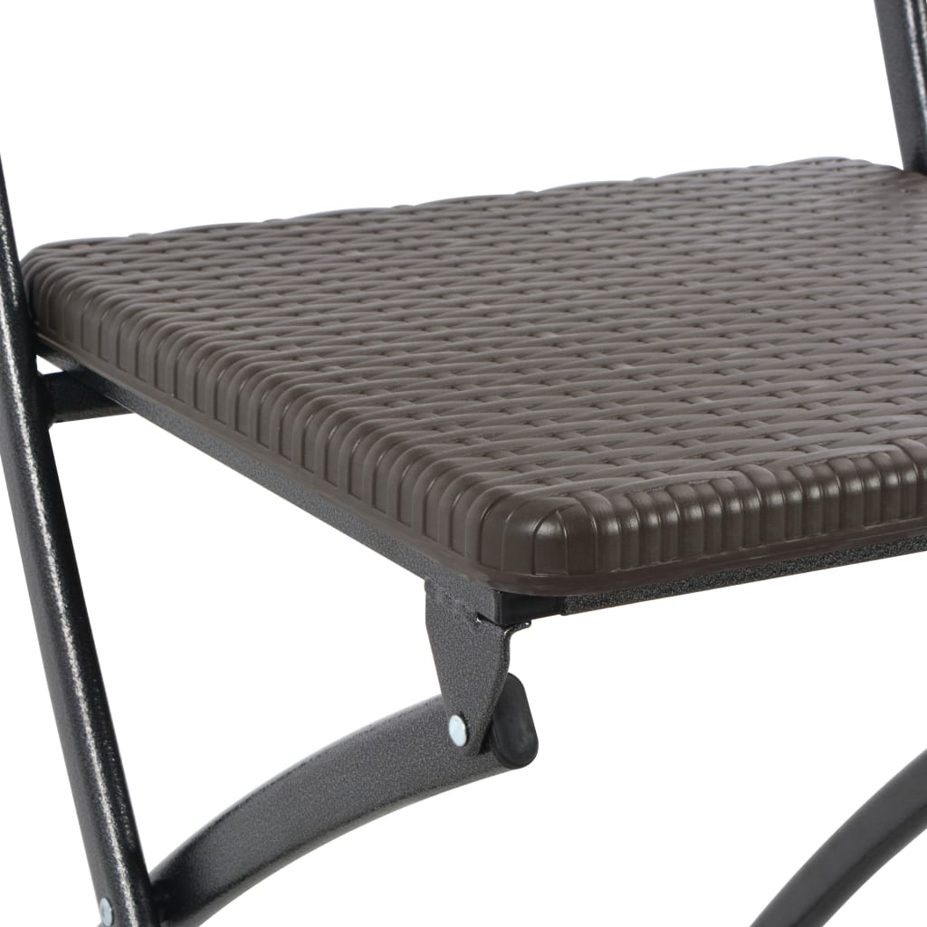 foldbare havestole 4 stk. HDPE og stål brun