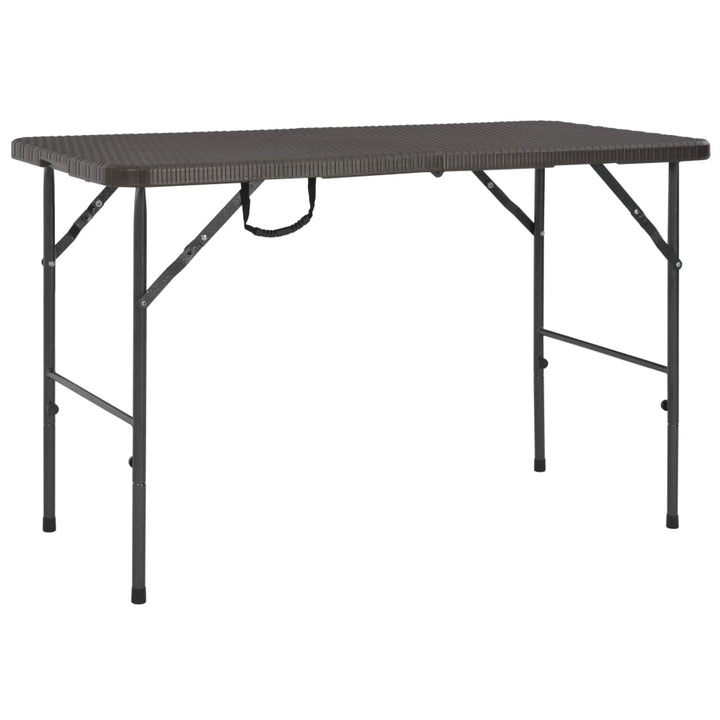 foldbart havebord 120 x 60 x 74 cm HDPE rattanlook brun