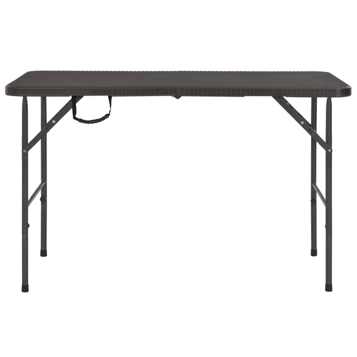 foldbart havebord 120 x 60 x 74 cm HDPE rattanlook brun