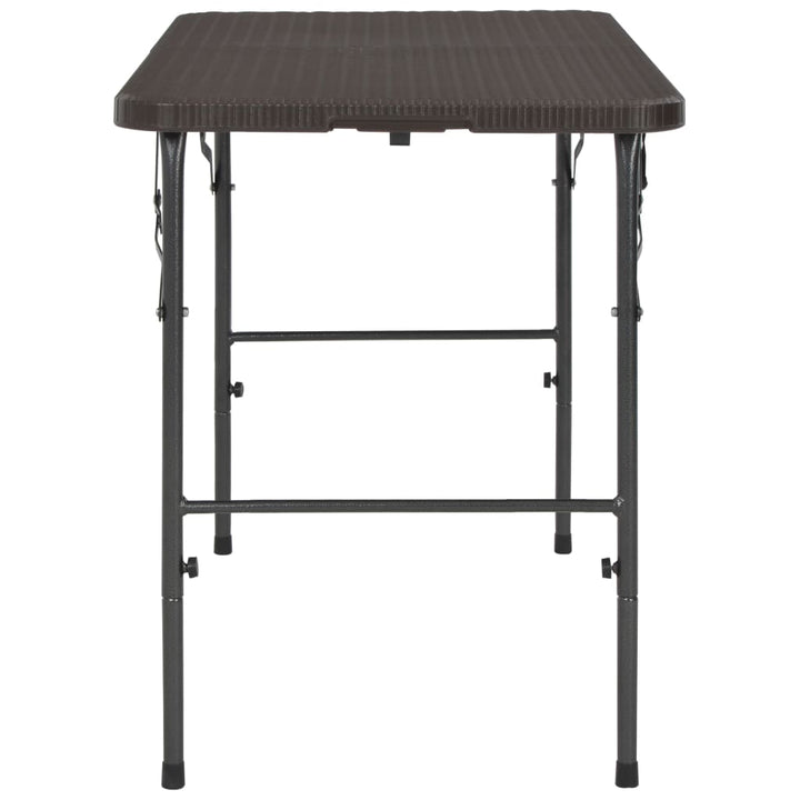 foldbart havebord 120 x 60 x 74 cm HDPE rattanlook brun