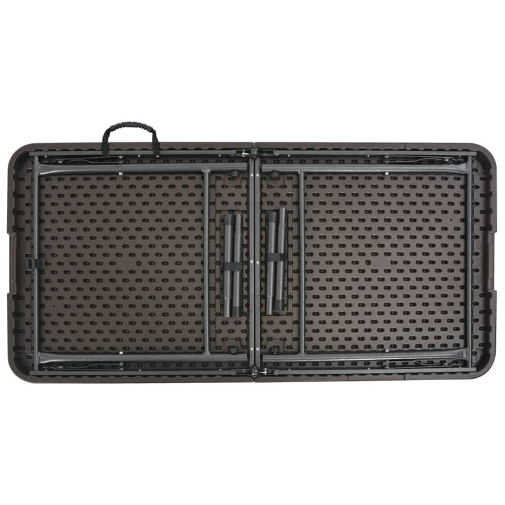 foldbart havebord 120 x 60 x 74 cm HDPE rattanlook brun