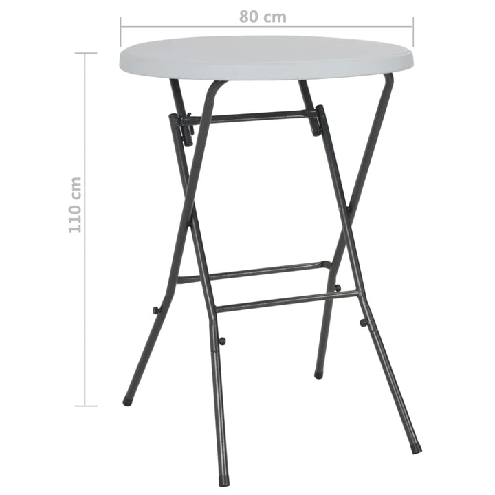 foldbart barbord HDPE 80 x 110 cm hvid