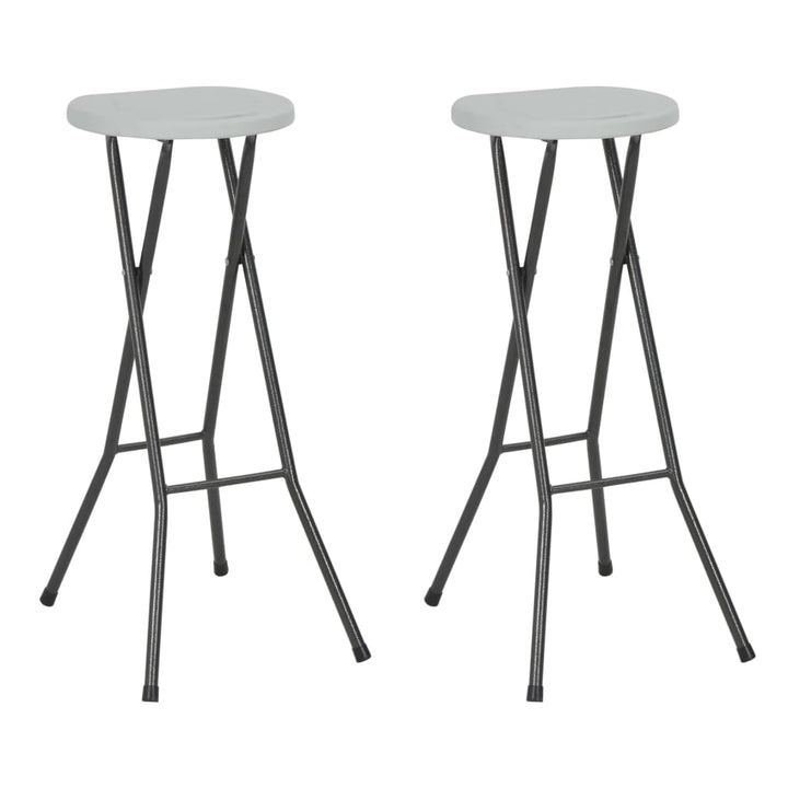 foldbare barstole 2 stk. HDPE og stål hvid
