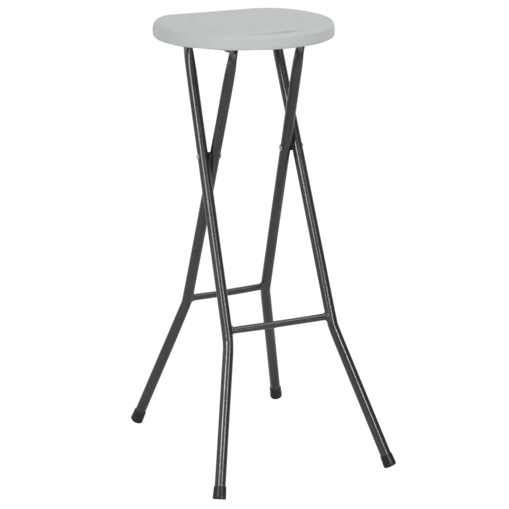 foldbare barstole 2 stk. HDPE og stål hvid