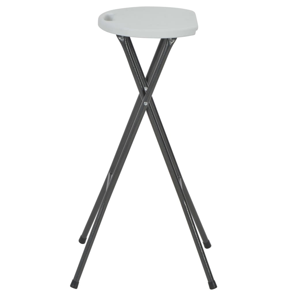 foldbare barstole 2 stk. HDPE og stål hvid