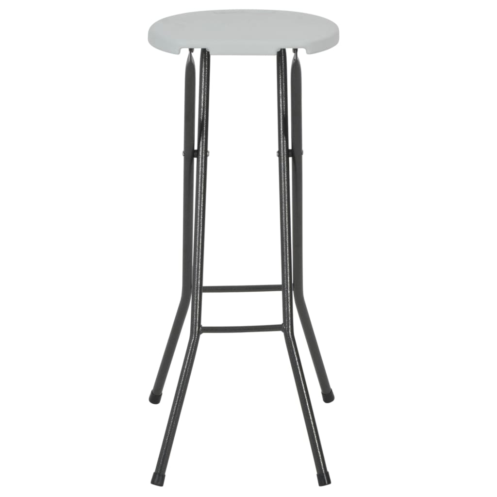 foldbare barstole 2 stk. HDPE og stål hvid