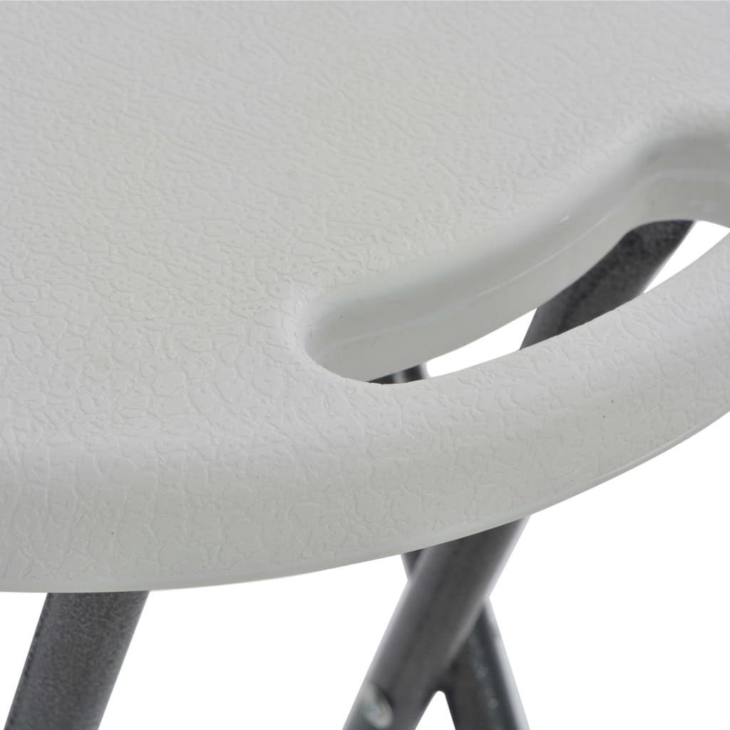 foldbare barstole 2 stk. HDPE og stål hvid