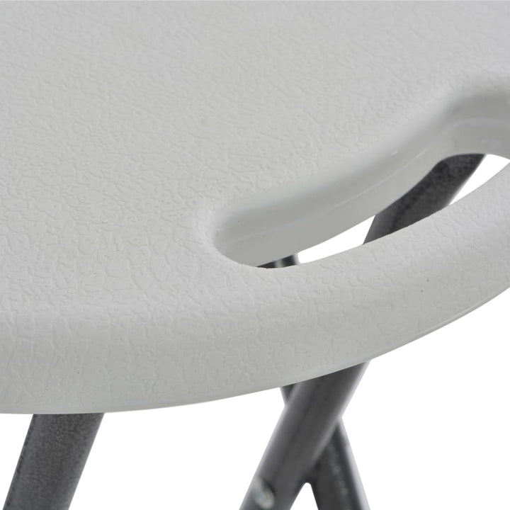 foldbare barstole 2 stk. HDPE og stål hvid