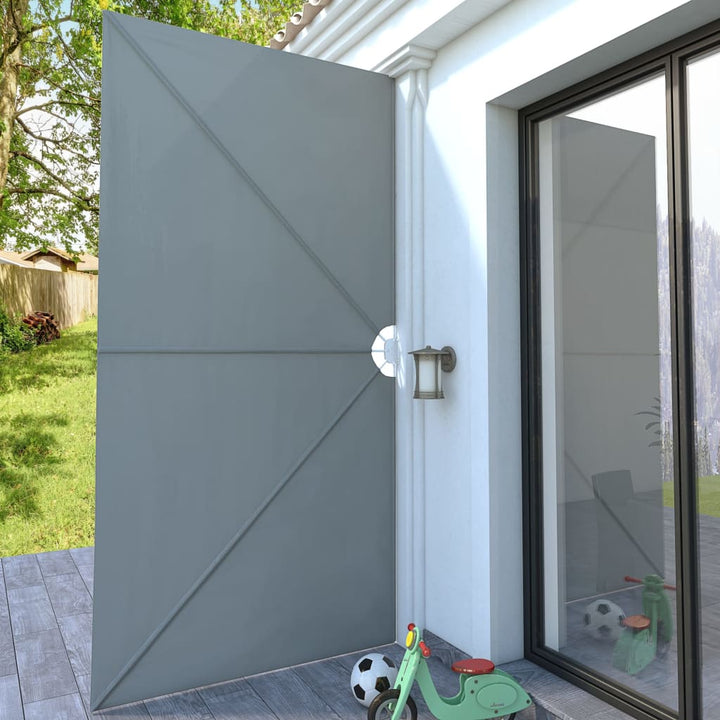 sammenklappelig sidemarkise til terrasse grå 400 x 200 cm