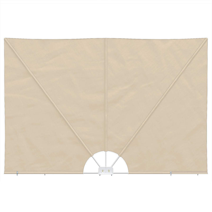 sammenklappelig sidemarkise til terrasse cremefarvet 400 x 200 cm