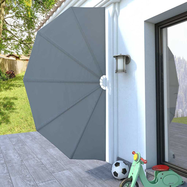 sammenklappelig sidemarkise til terrasse grå 160 cm