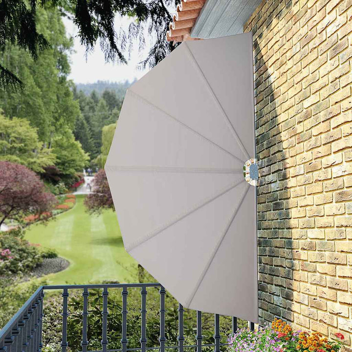 sammenklappelig sidemarkise til terrasse cremefarvet 160 cm