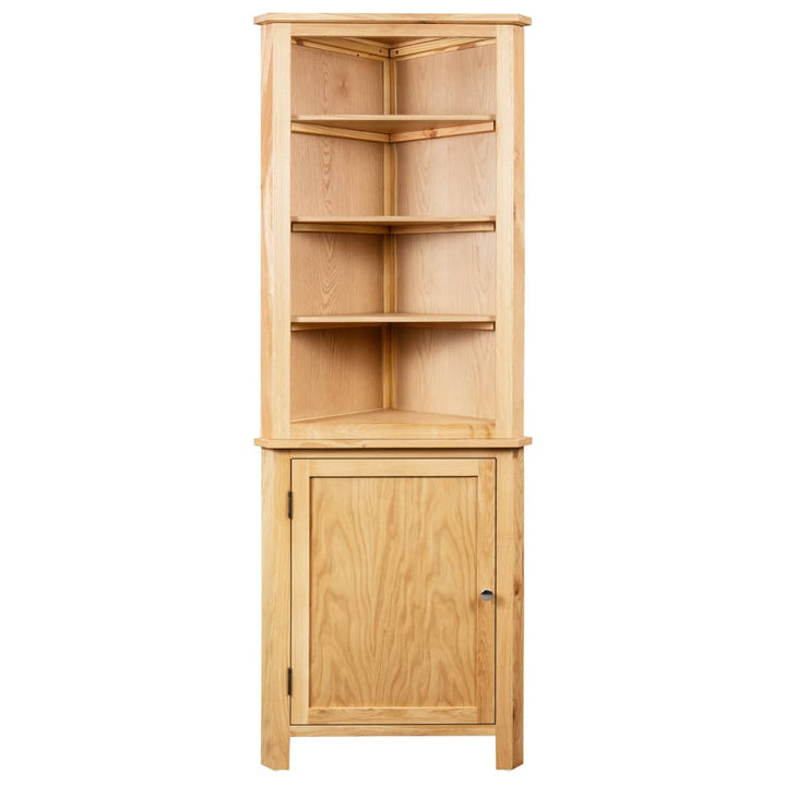 hjørneskab 59x36x180 cm massivt egetræ