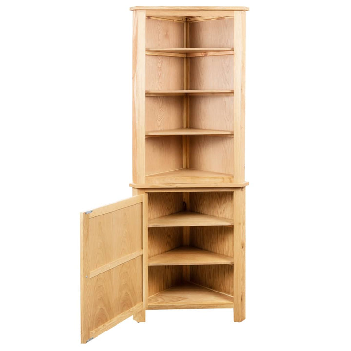 hjørneskab 59x36x180 cm massivt egetræ