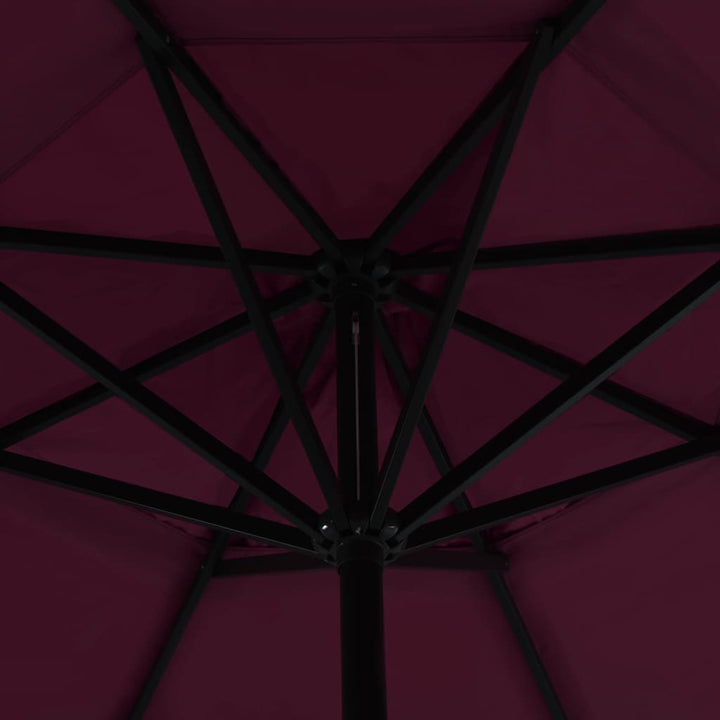 udendørs parasol med aluminiumsstang 500 cm bordeauxrød