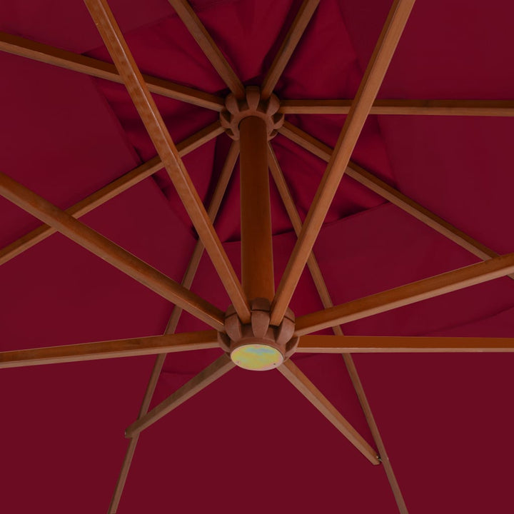hængeparasol 400x300 cm træstang bordeauxrød