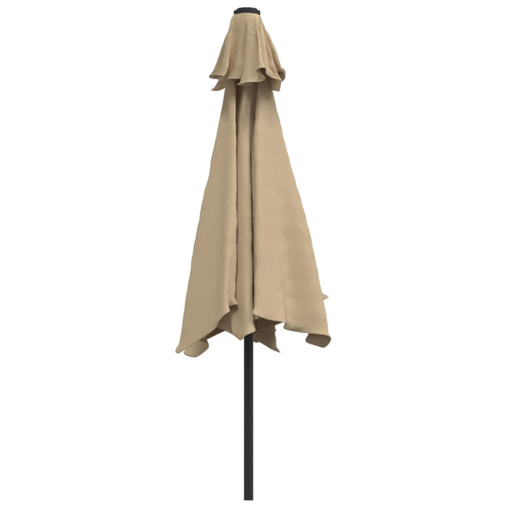 udendørs parasol med metalstang 300 cm gråbrun