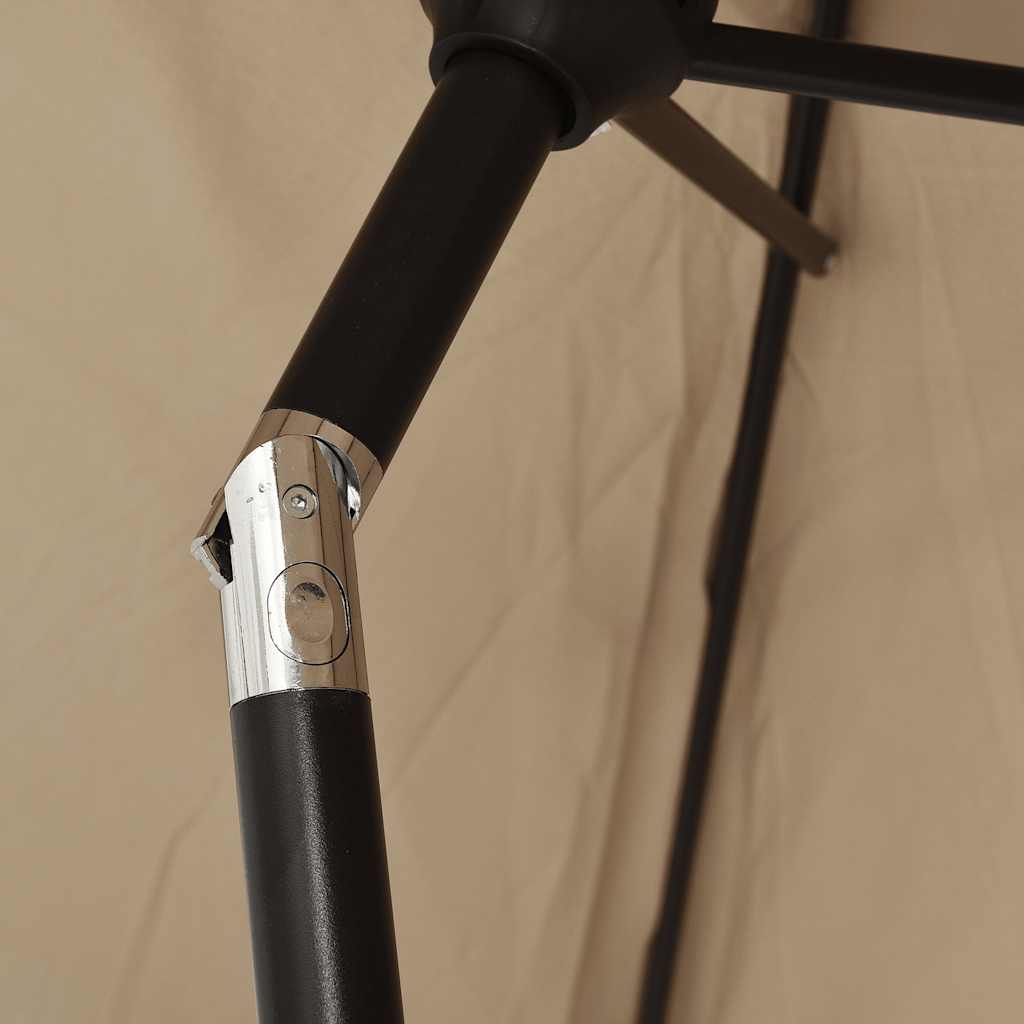 parasol med metalstang 300x200 cm gråbrun