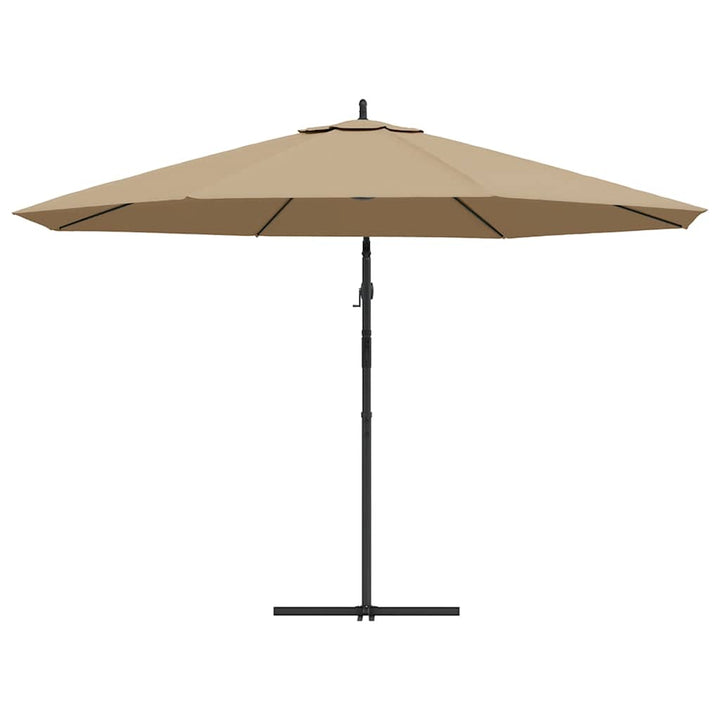 hængeparasol 350 cm aluminiumstang gråbrun