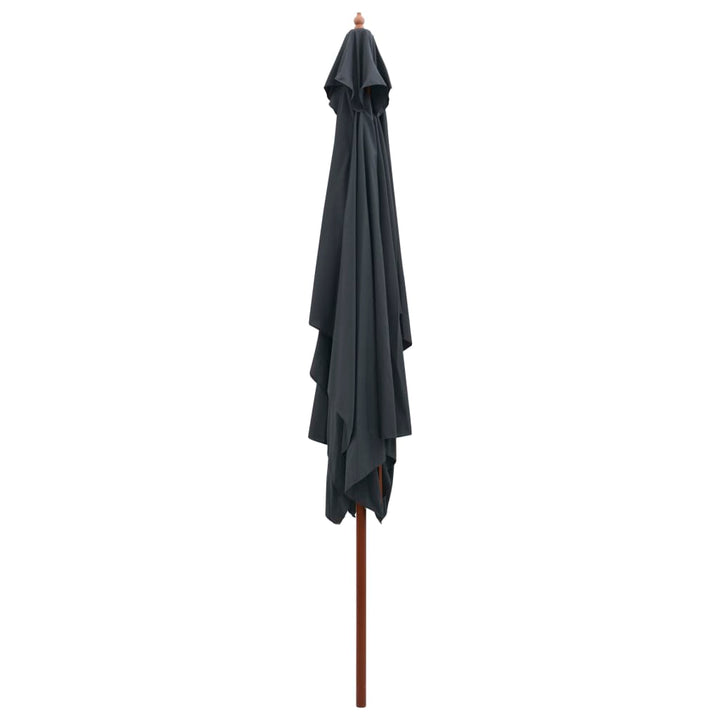 parasol 200x300 cm træstang antracitgrå