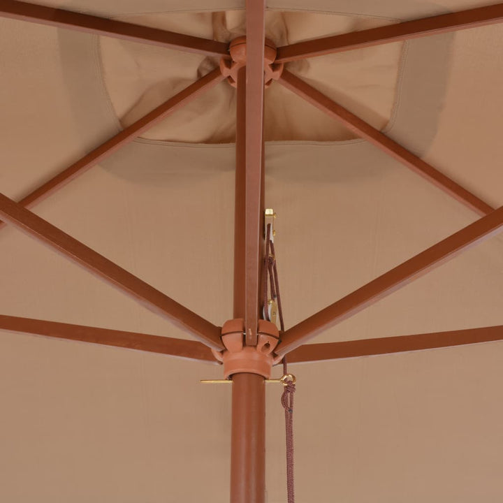 parasol 200x300 cm træstang gråbrun