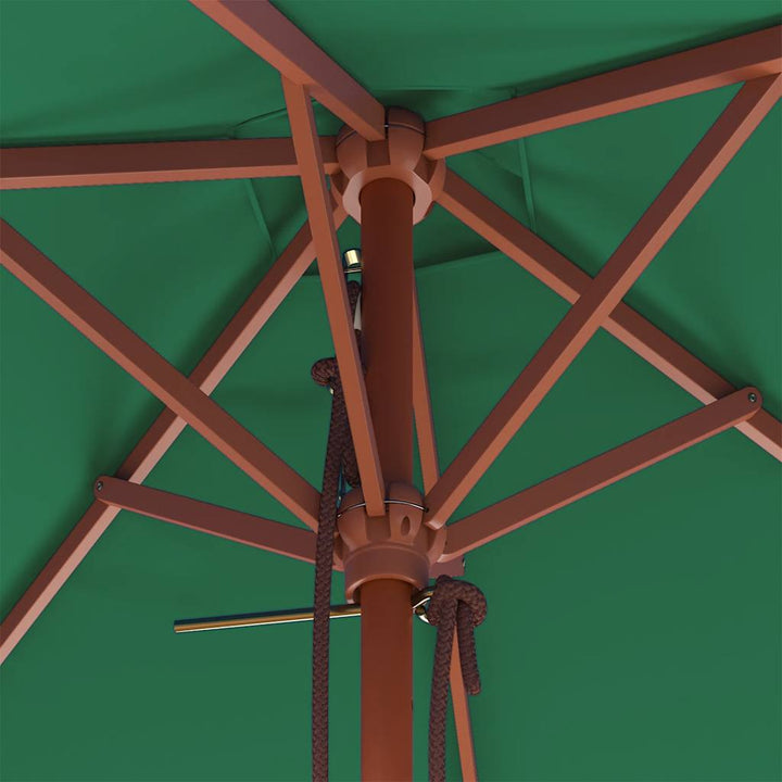 parasol 150x200 cm træstang grøn
