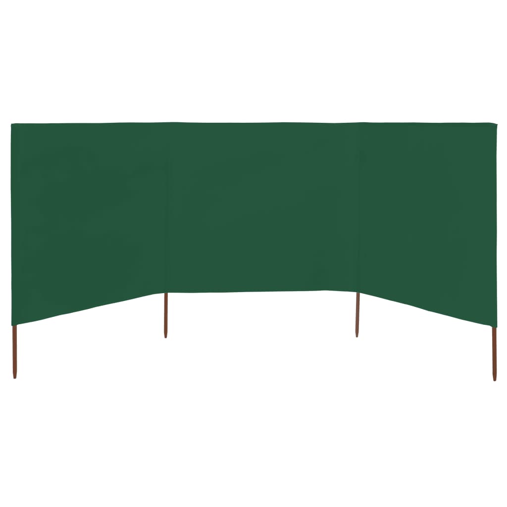 3-panels læsejl stof 400 x 120 cm grøn