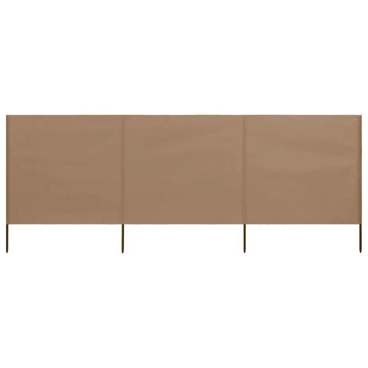 3-panels læsejl stof 400 x 120 cm gråbrun