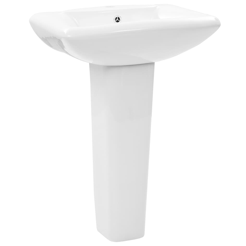 fritstående vask med piedestal keramik hvid 580 x 470 x 200 mm