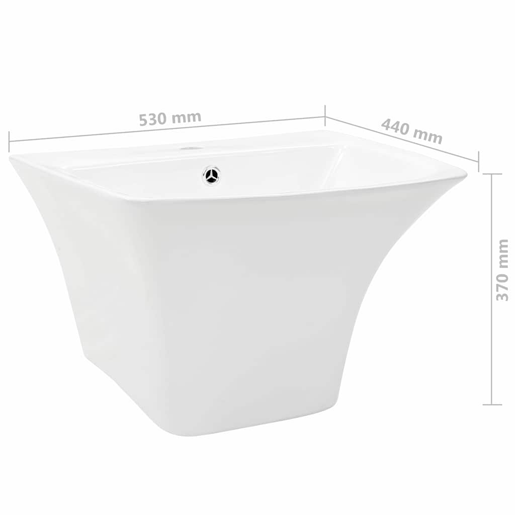 Vask Hvid 53 x 44 x 37 cm Glaseret Keramik
