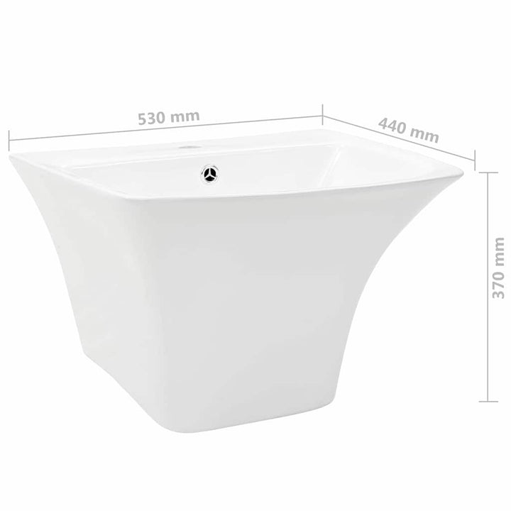 Vask Hvid 53 x 44 x 37 cm Glaseret Keramik