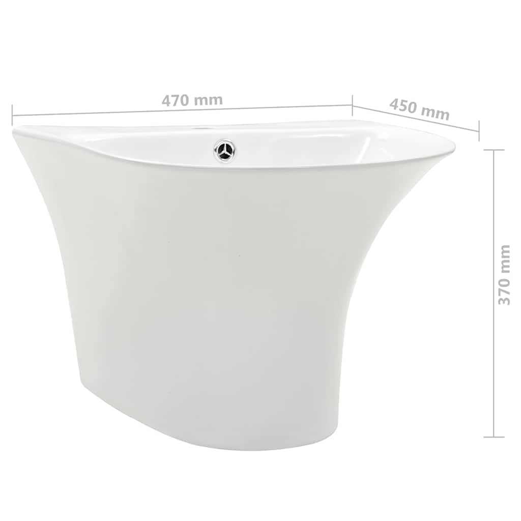 Vask Hvid 47 x 45 x 37 cm Glaseret Keramik