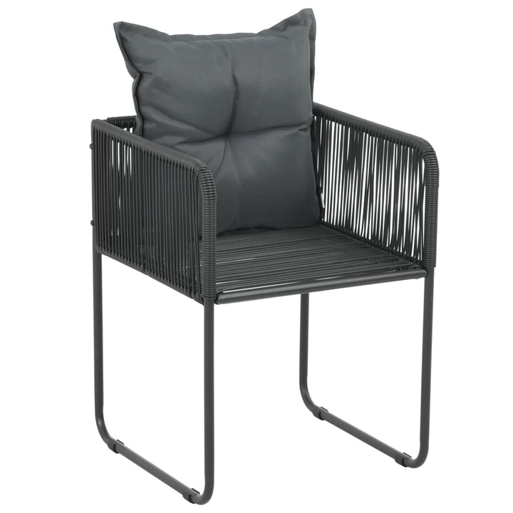 havestole 2 stk. med puder polyrattan sort