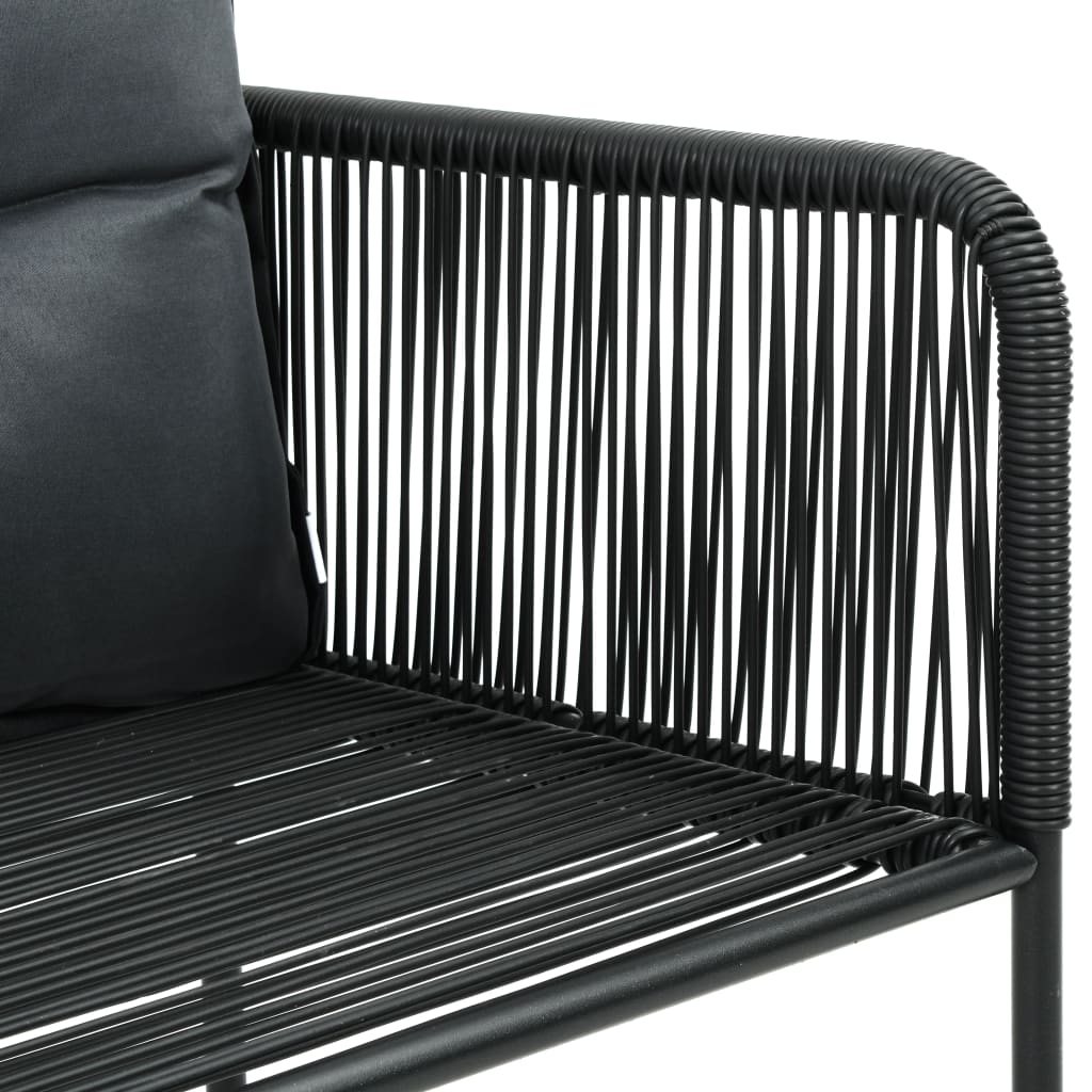 havestole 2 stk. med puder polyrattan sort