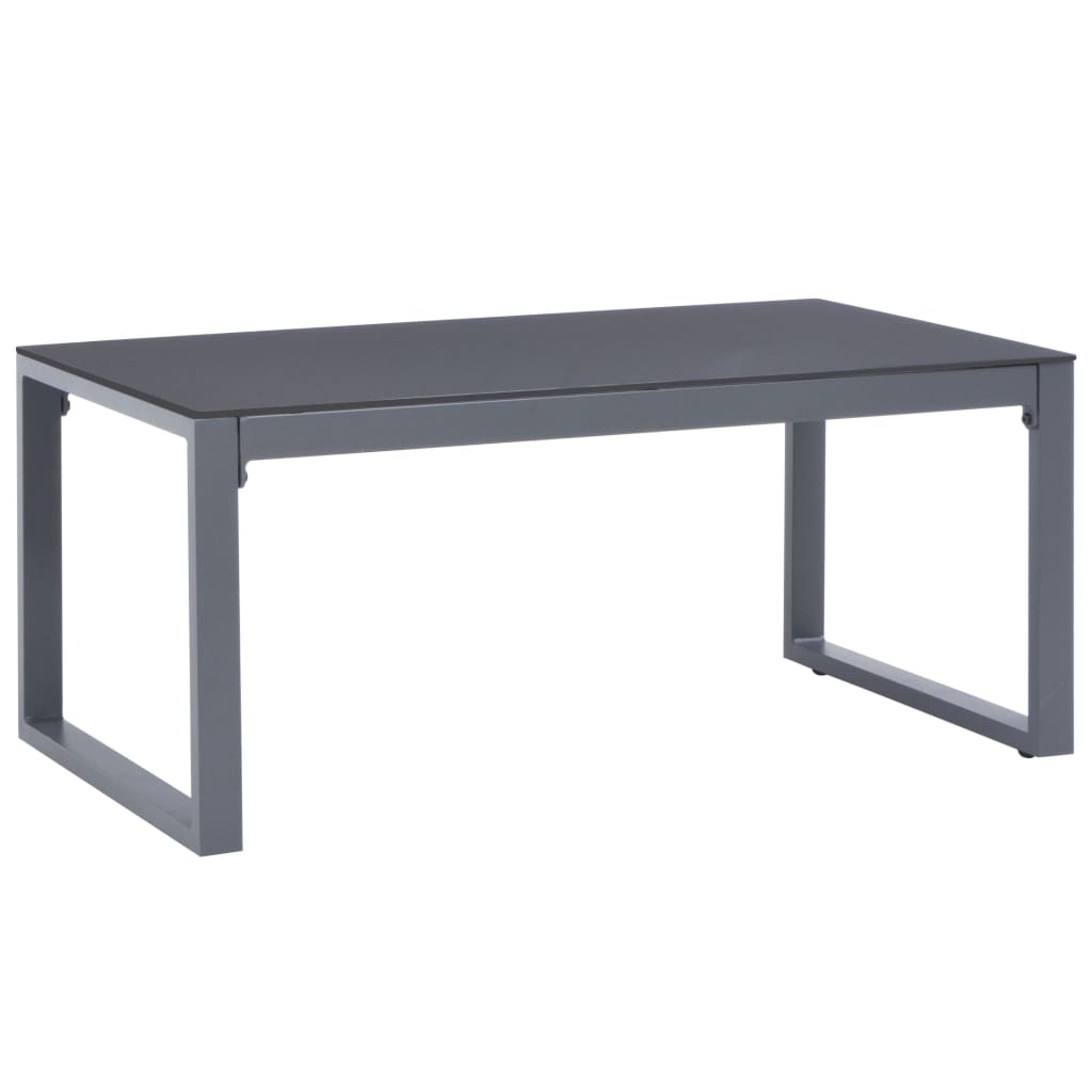 loungesæt 3 dele med hynder aluminium sort