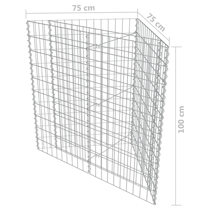 gabion-højbed 75x75x100 cm galvaniseret stål