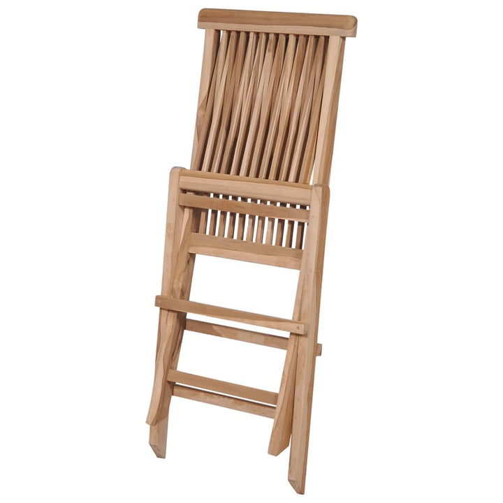 foldbart udendørs spisebordssæt 7 dele massivt teaktræ