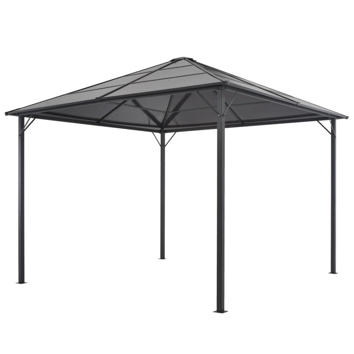 pavillon med tag aluminium 3 x 3 m antracitgrå