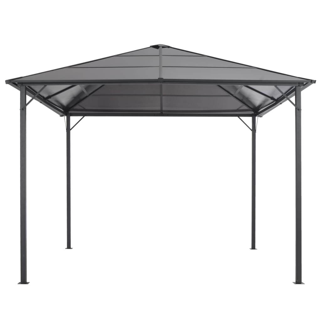 pavillon med tag aluminium 3 x 3 m antracitgrå