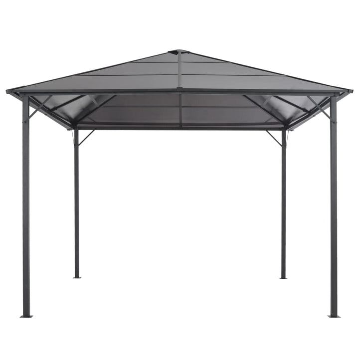 pavillon med tag aluminium 3 x 3 m antracitgrå