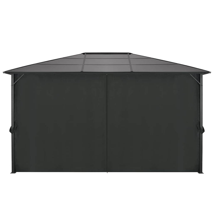 pavillon med gardin aluminium 4 x 3 x 2,6 m sort