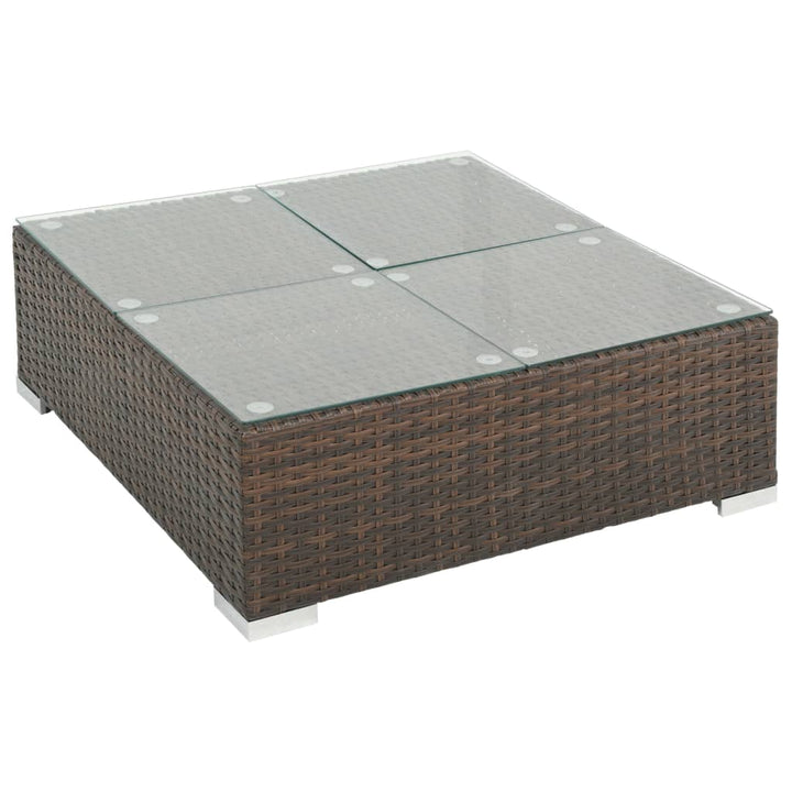 haveloungesæt 7 dele med hynder polyrattan brun