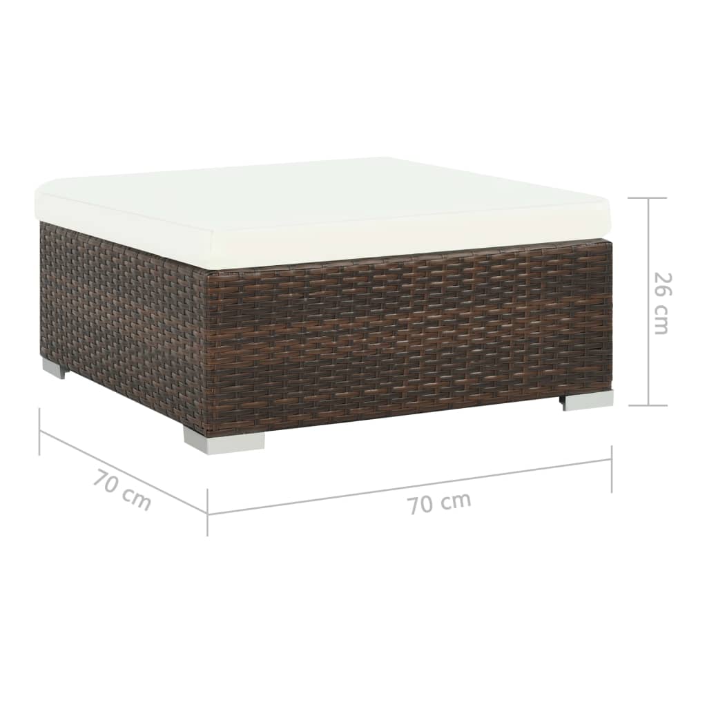haveloungesæt 8 dele med hynder polyrattan brun