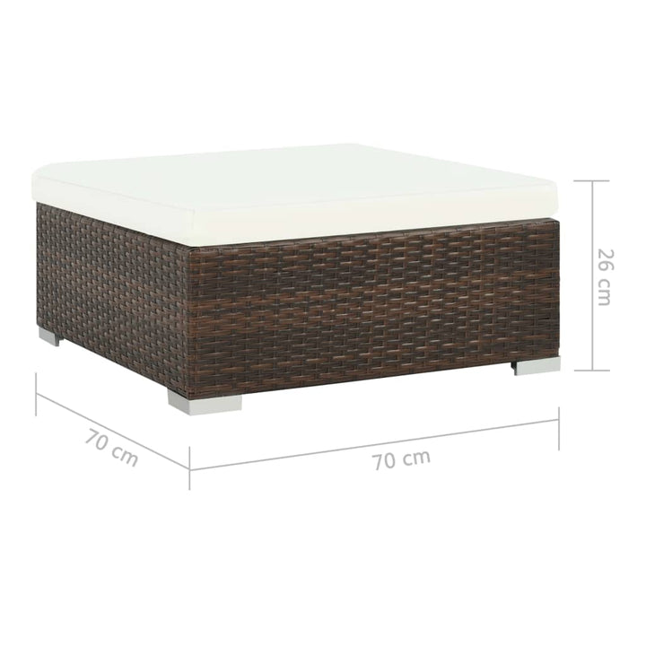 haveloungesæt 8 dele med hynder polyrattan brun
