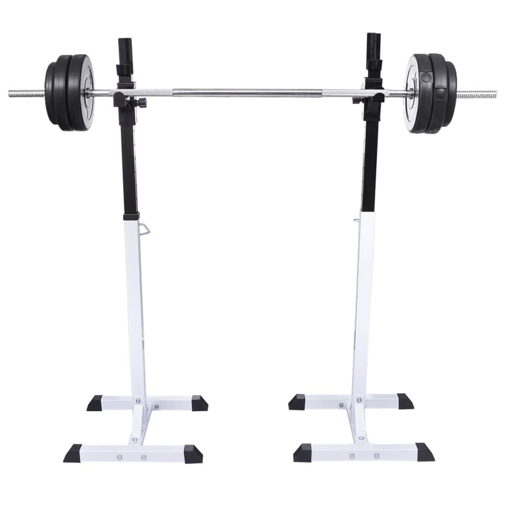 vægtstang- og squat-stativ med vægtstang- og håndvægtsæt 30,5kg