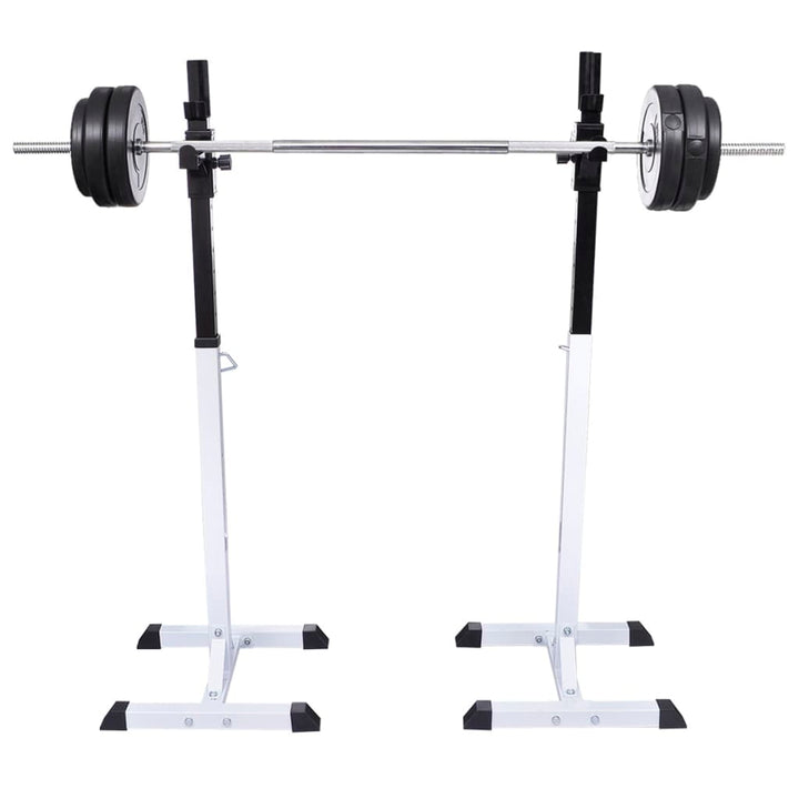 vægtstang- og squat-stativ med vægtstang- og håndvægtsæt 30,5kg